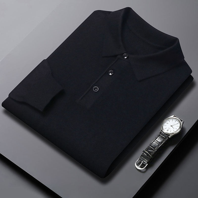 Winter Men's Polo-Neck Knitted Sweater