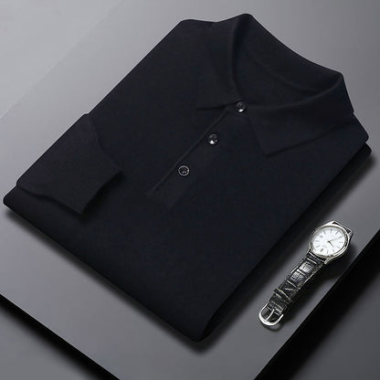 Winter Men's Polo-Neck Knitted Sweater