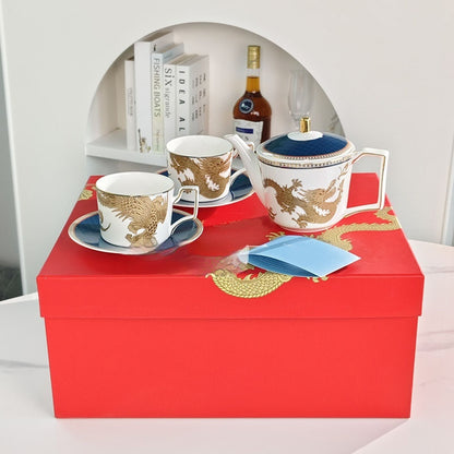 Oriental Legend One Teapot Two Cups And Two Saucers Tea Set