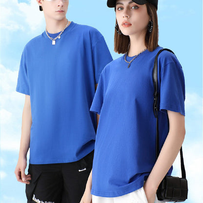 Pure Cotton Short Sleeve Solid Color Fashion Brand Loose Half Sleeve Blank T-shirt