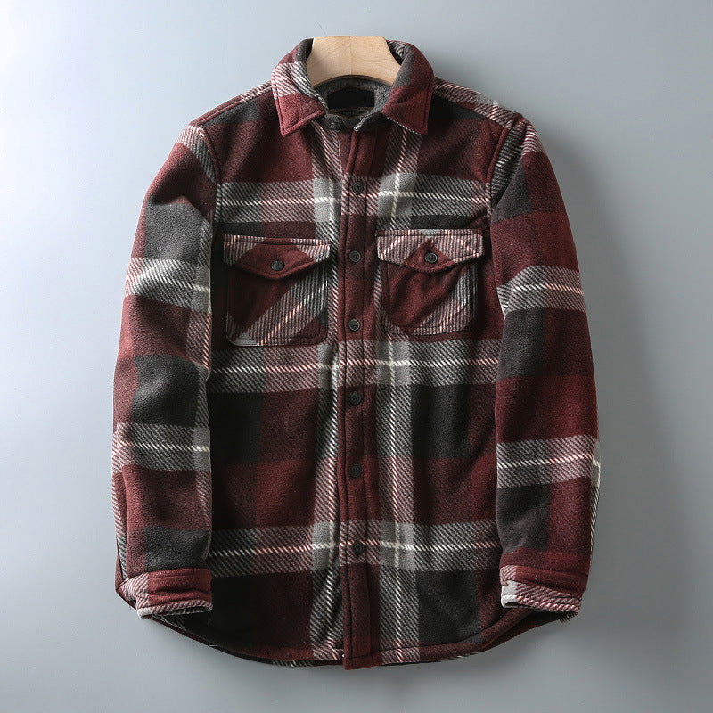 Men's Casual Plaid Long-Sleeved Shirt