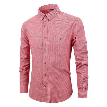 Men's Slim Fitting Long Sleeved Striped Shirt