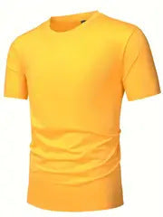 Mens Fashion Sports T-Shirt Casual Stretch Crew Neck