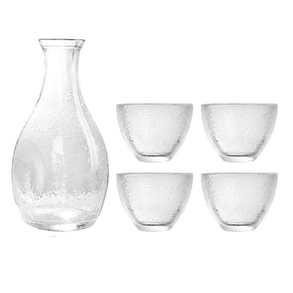 Transparent Glass Clear Wine Pot Set Small Cup