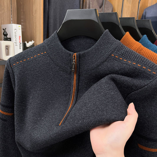 Men's Winter Casual Thickened Half-Turtleneck Wool Sweater