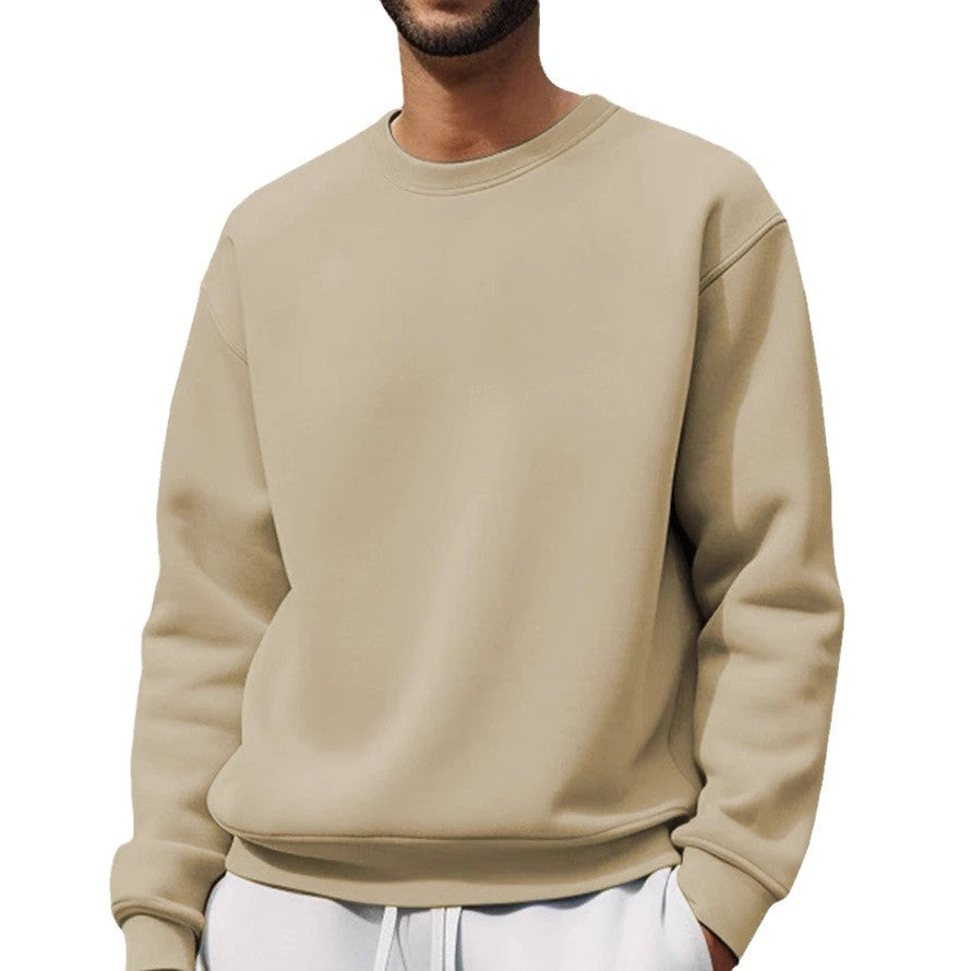 Round Collar Velvet Long Sleeve Sweatshirt