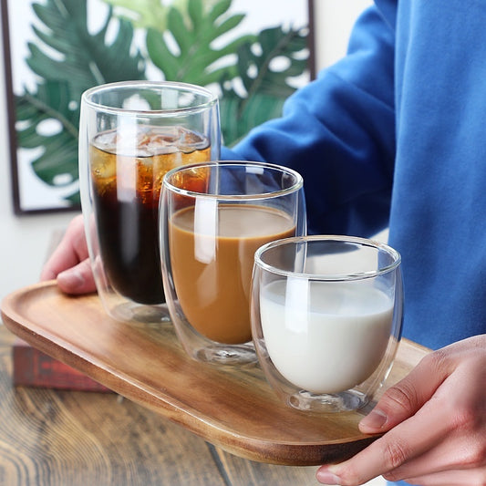 Double-walled Insulated Glass Mugideal For The Office Home Or On The Go Handmade