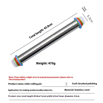 Stainless Steel Adjustable Thickness Kitchen Tools Rolling Pin
