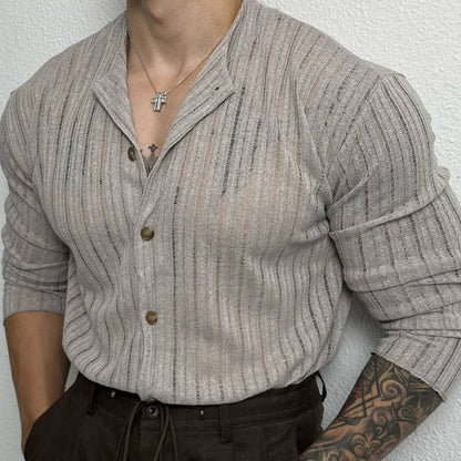 Solid Color Hollow Round Neck Hollow Cardigan