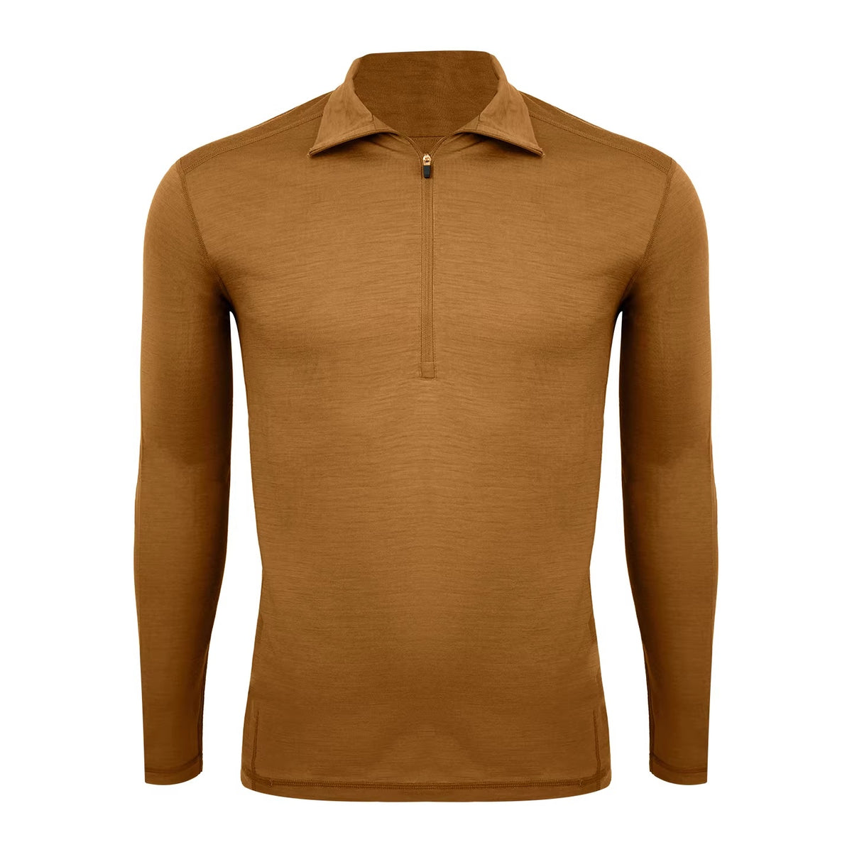Gray Shell Quick-Dry Half-Zip Mens Outdoor Wool Long-Sleeve