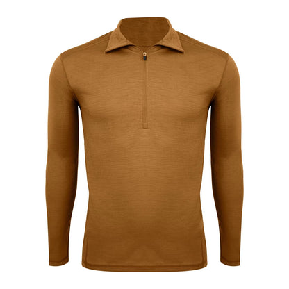 Gray Shell Quick-Dry Half-Zip Mens Outdoor Wool Long-Sleeve