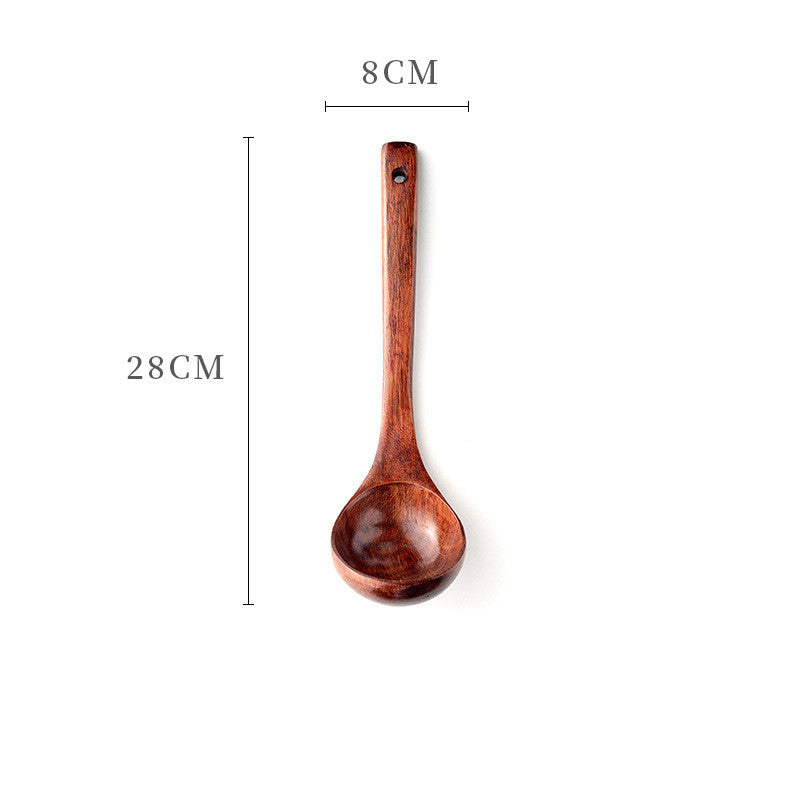 Wooden Soup Spoon With Curved Handle For Household Kitchenware