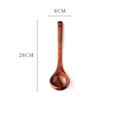 Wooden Soup Spoon With Curved Handle For Household Kitchenware