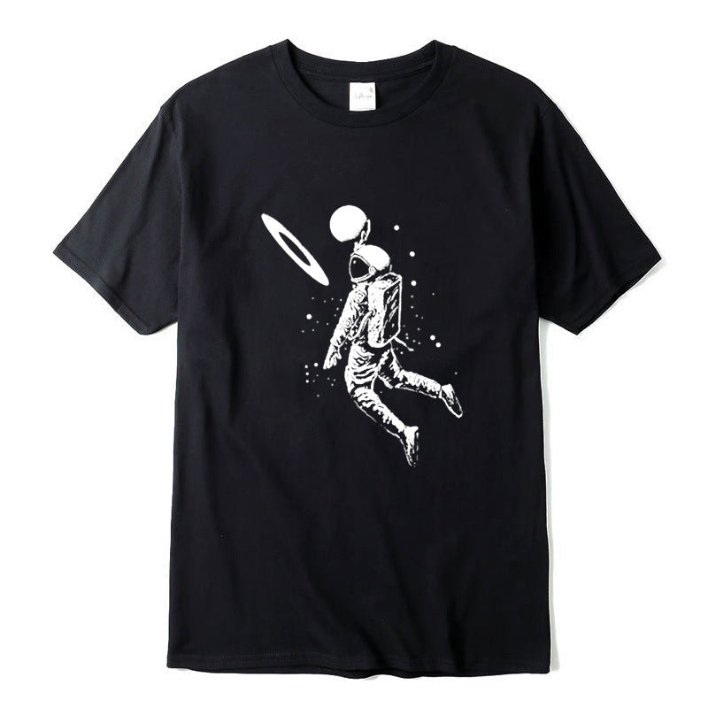 Short Sleeve Top T-Shirt Spaceman Print