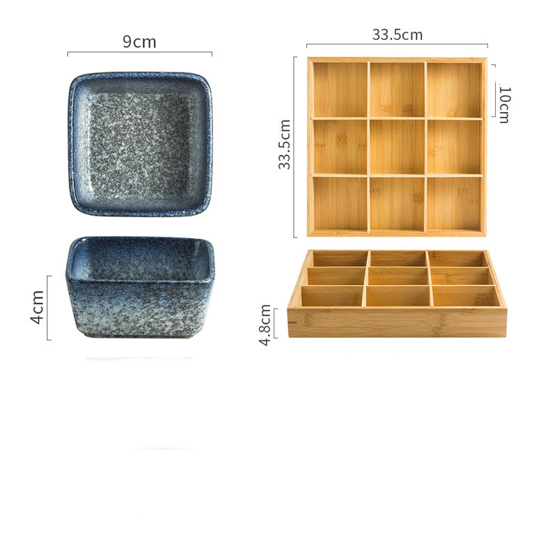Japanese Square Ceramic Seasoning Dish Set