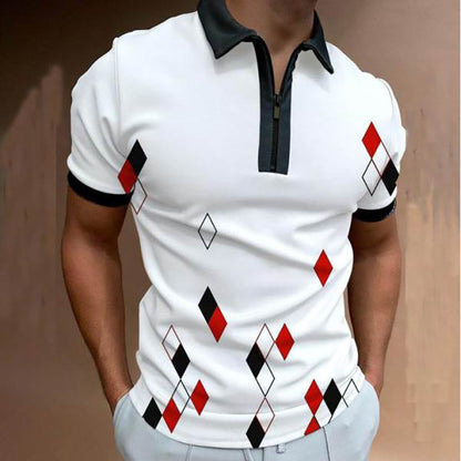 Men's T-Shirt Top With Zipper