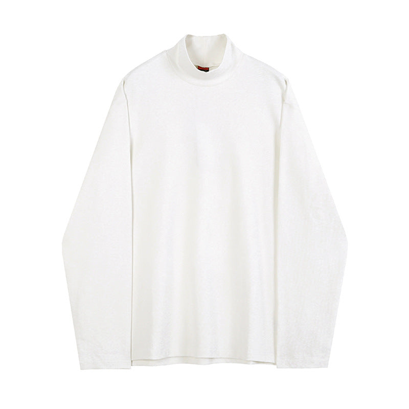 Half Turtleneck Bottoming Shirt Men's Pure Cotton Long Sleeve T-shirt