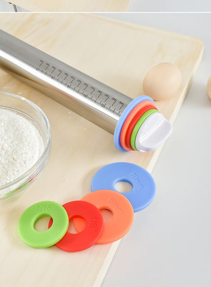 Stainless Steel Adjustable Thickness Kitchen Tools Rolling Pin