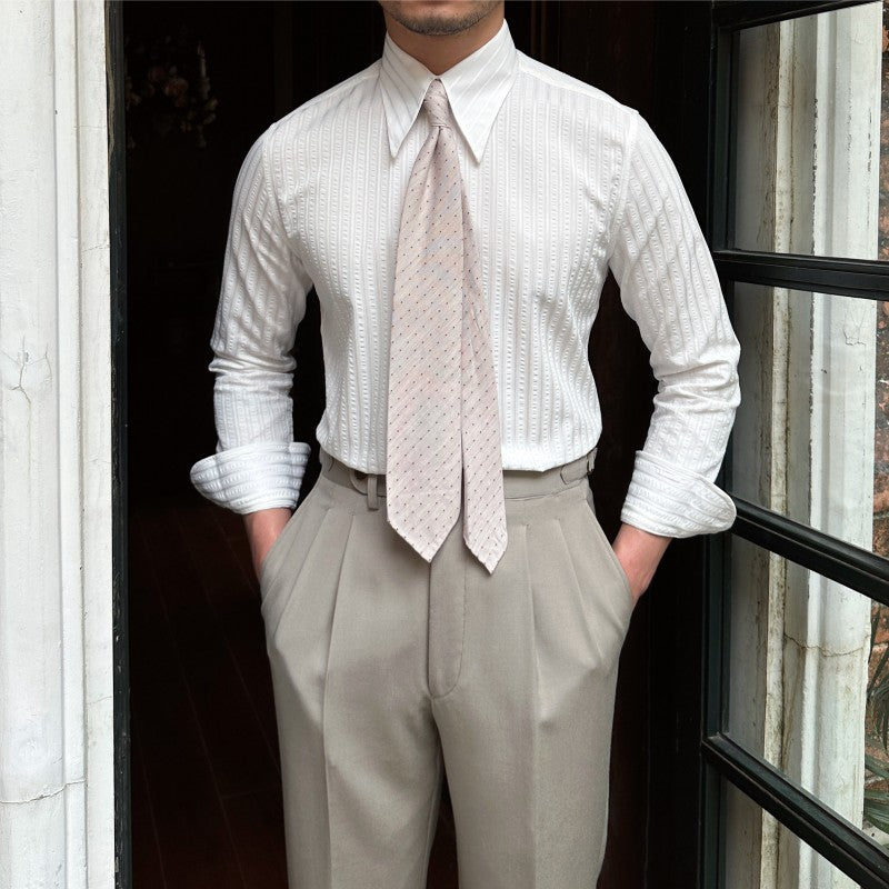 Breathable Non-ironing Seersucker Long Sleeve Shirt