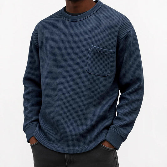 Men's Plus-Size Casual Crew-Neck Long-Sleeve Sweatshirt Top