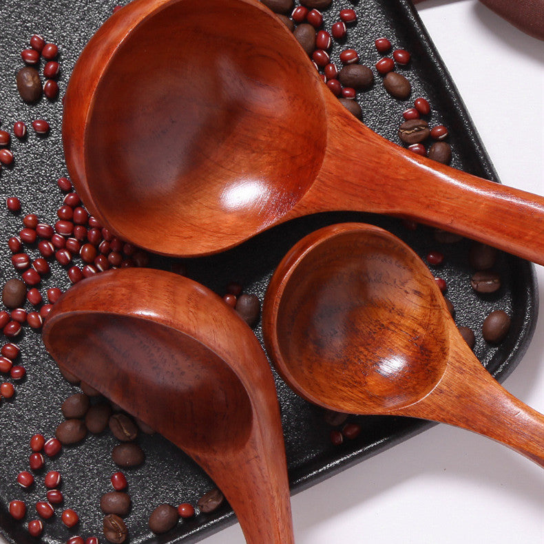 Wooden Soup Spoon With Curved Handle For Household Kitchenware