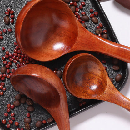 Wooden Soup Spoon With Curved Handle For Household Kitchenware