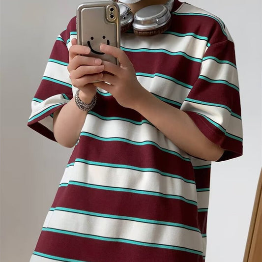 Men's Summer Japanese Vintage Stripe T-shirt