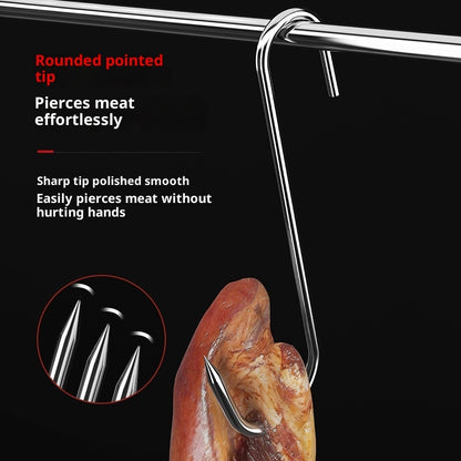 Bacon Hook Stainless Steel Pointed S Hook Multi-function Hook Artifact