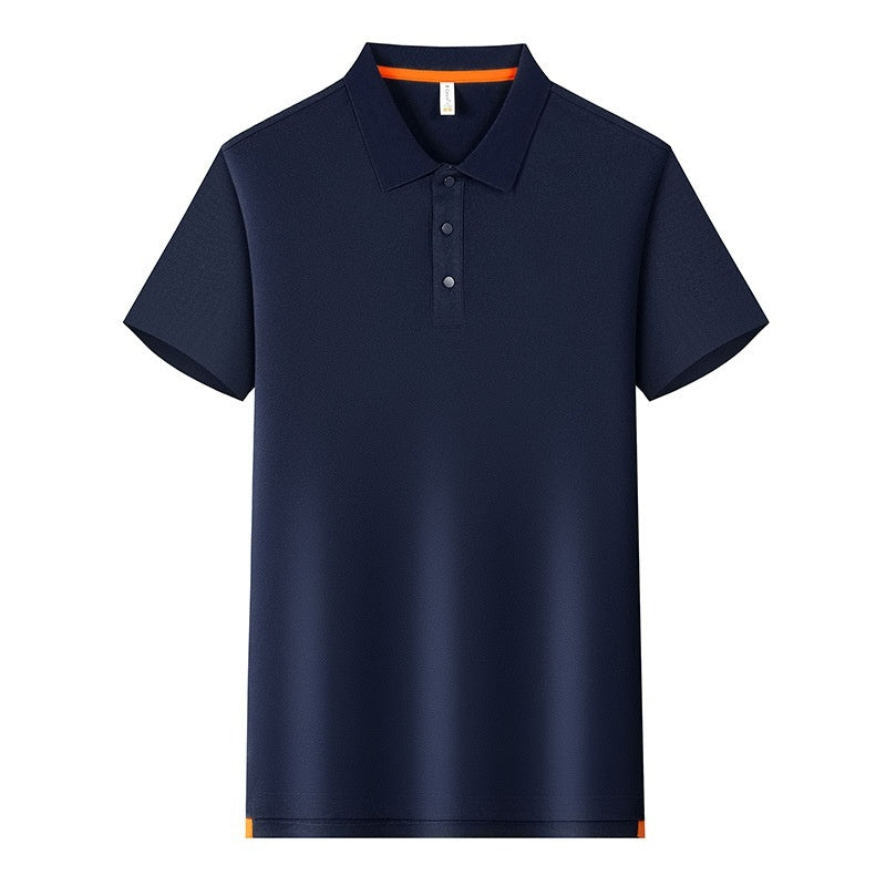 190g Tianshu Cotton Split Solid Color Polo Shirt