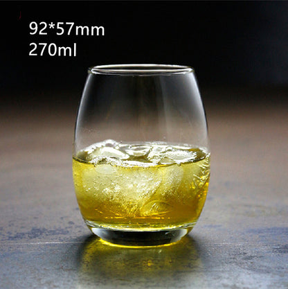 Whiskey transparent round glass wine glass