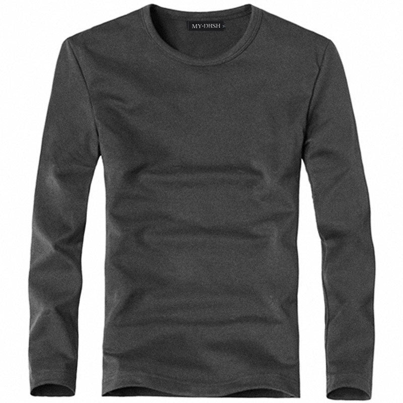 Men's Solid Color Slim T-Shirt Spring Autumn