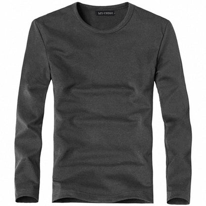 Men's Solid Color Slim T-Shirt Spring Autumn