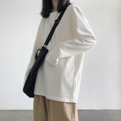 Cotton Long-sleeved Solid Color Base Shirt Top