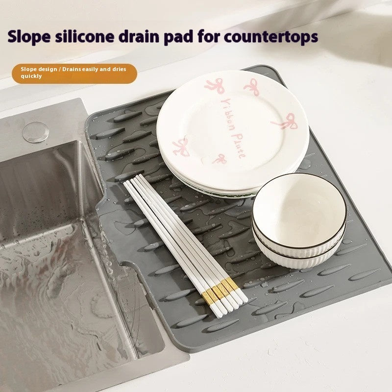 Silicone Drain Pad On Countertop Slope