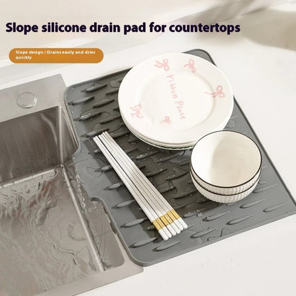 Silicone Drain Pad On Countertop Slope