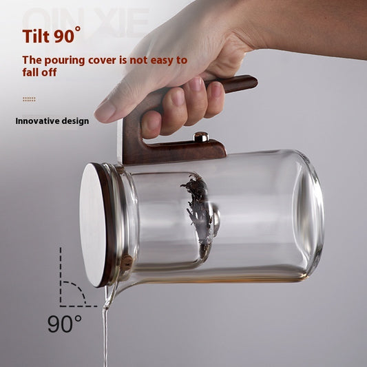 Tea Square Round Without Rod Teapot Glass Liner Tea And Water Separation