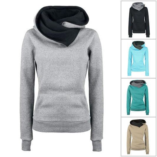 Velvet hooded casual slim top