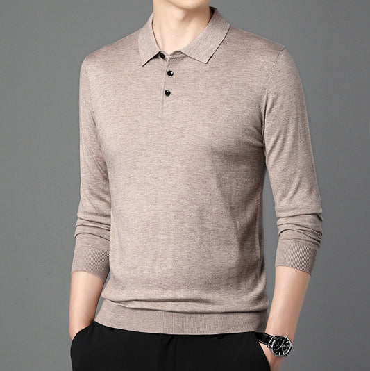 Winter Men's Polo-Neck Knitted Sweater