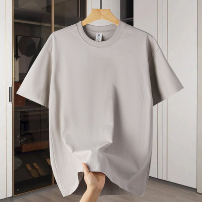 Drop Shoulder Loose Round Neck Pure Color All-matching