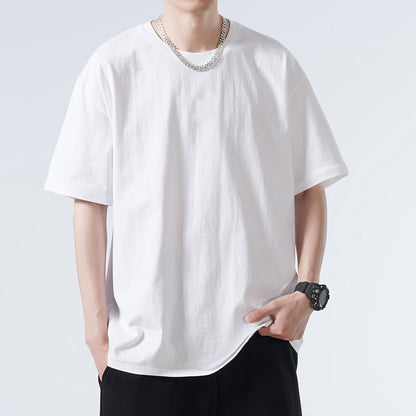 Autumn Men's Short-sleeved T-shirt Cotton Round Neck