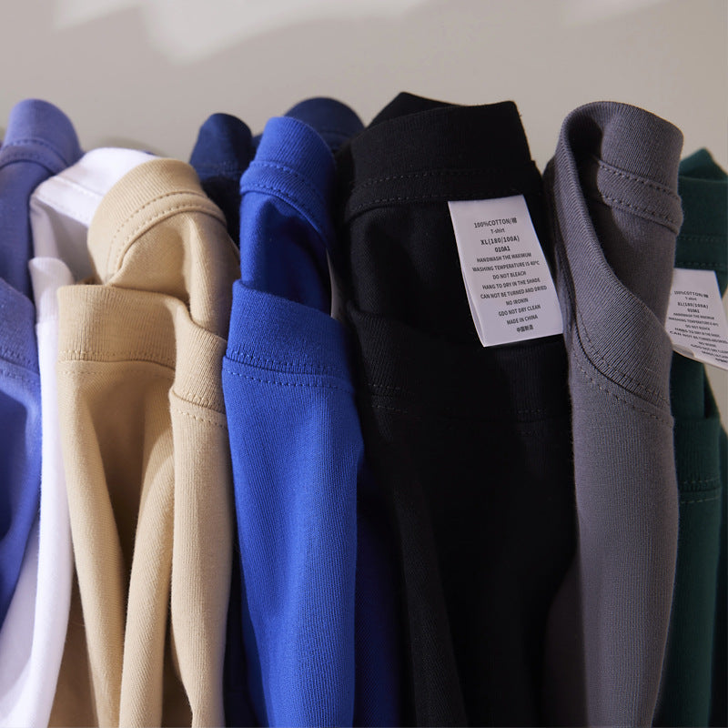 Pure Cotton Short Sleeve Solid Color Fashion Brand Loose Half Sleeve Blank T-shirt
