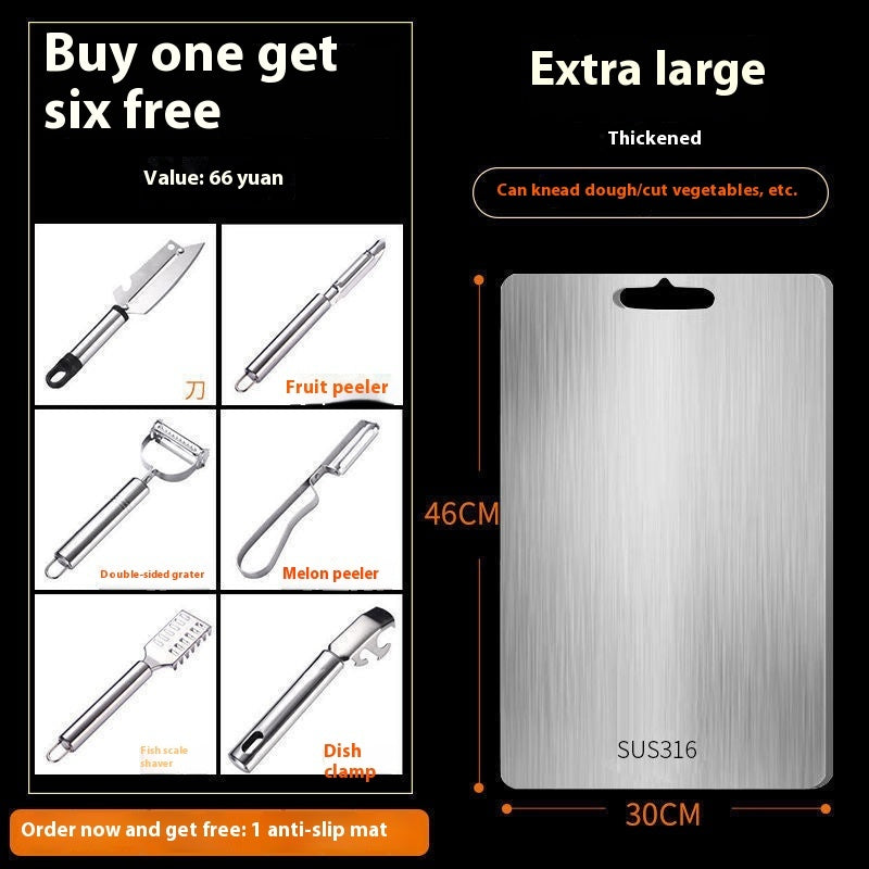 316 Stainless Steel Thickened Cutting Board Oversized Mildew-proof Household Kitchen Panel