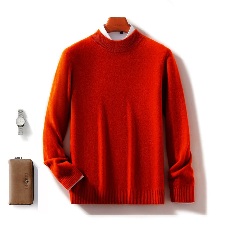 Thickened Half-height Sweater Solid Color Knitted Base Cardigan Warm Top