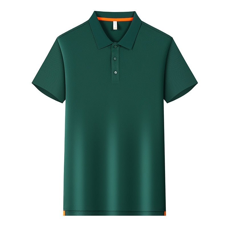 190g Tianshu Cotton Split Solid Color Polo Shirt