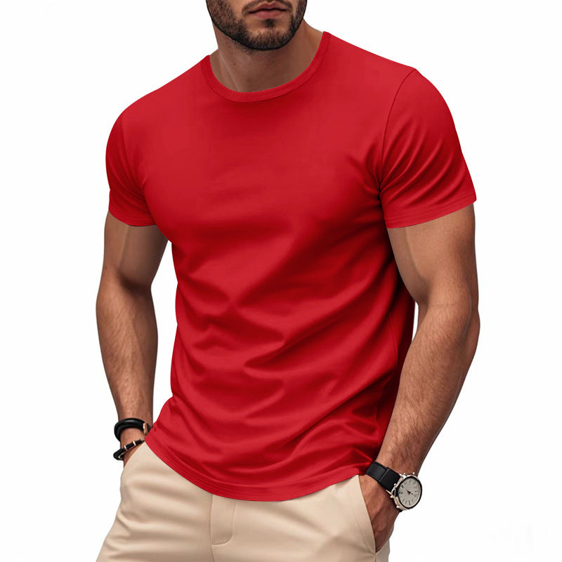 Quick-drying Crew Neck Short Sleeve Marathon Workout Exercise T-shirt