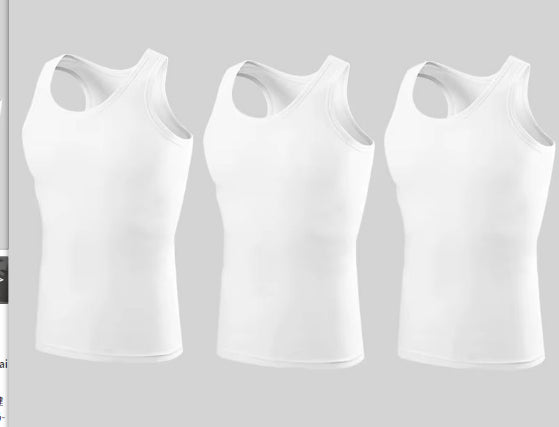 Stretch vest plus size I-shaped white male vest