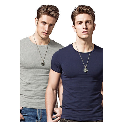 Men's T-shirt Short-sleeved Slim Solid Color Quick-drying