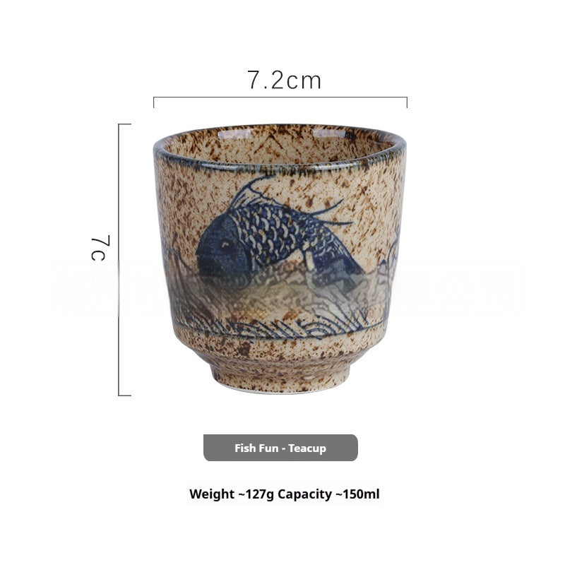 Japanese Style Hand Drawn Ceramic Kung Fu Tea Cup