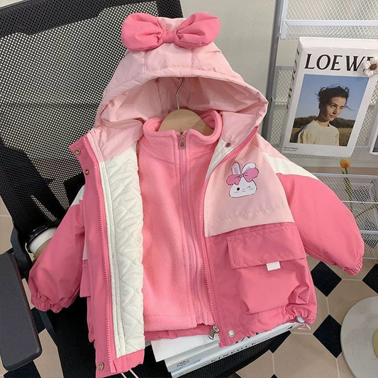 Girls' Jackets Child Clip Cotton Autumn And Winter Clothing