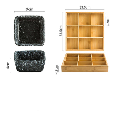 Japanese Square Ceramic Seasoning Dish Set